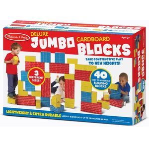 Melissa & Doug Jumbo Cardboard Blocks - 40 Blocks, 3 Sizes fast shipping